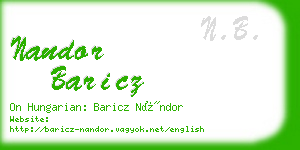 nandor baricz business card